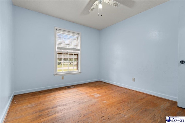 1216 Arrowood Dr, Florence, SC 29501 - spare room with ceiling fan, baseboards, and light wood-style flooring