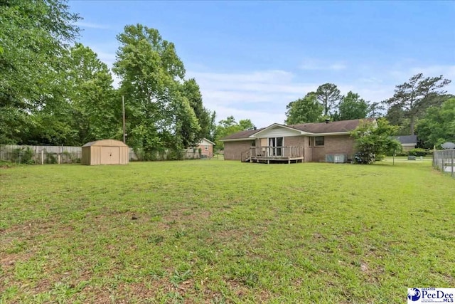 1216 Arrowood Dr, Florence, SC 29501 - view of yard with a wooden deck