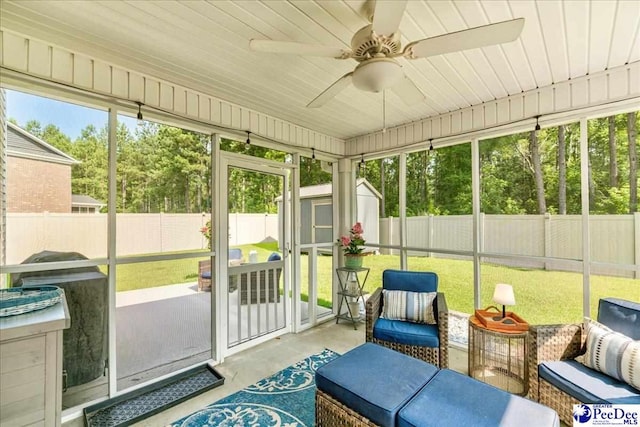 1757 Lake Wateree Dr, Florence, SC 29501 - sunroom / solarium with ceiling fan