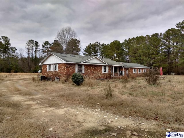 view of single story home