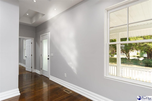 interior space featuring dark hardwood / wood-style floors