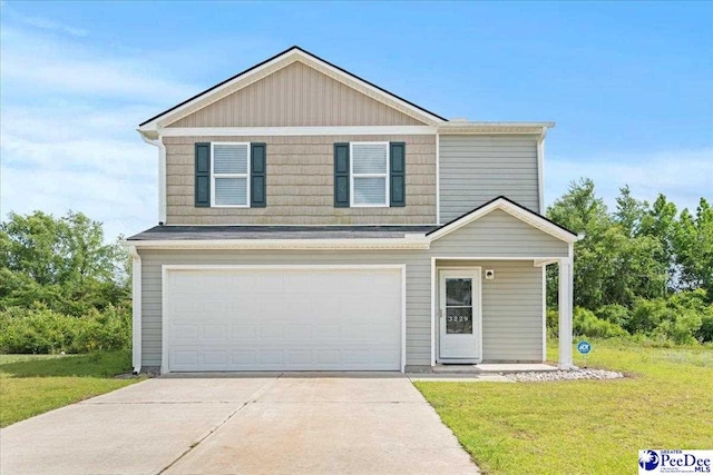 3229 Winding Way Dr, Florence, SC 29506 - traditional-style house featuring a front lawn, an attached garage, and driveway