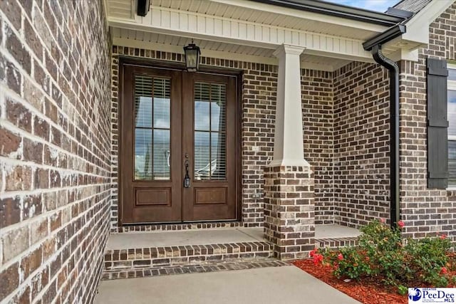 doorway to property with french doors