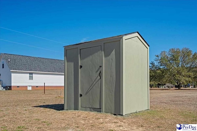 view of shed