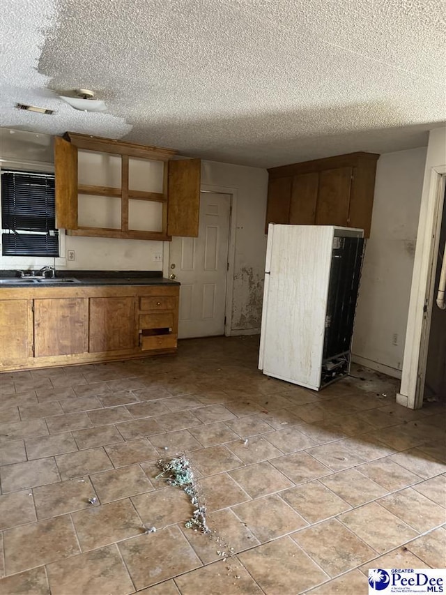 kitchen featuring sink and a textured ceiling