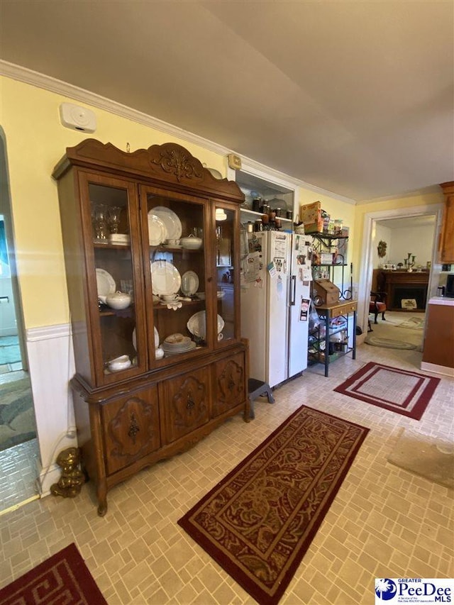 interior space featuring crown molding