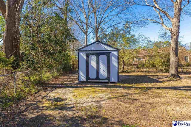 view of shed