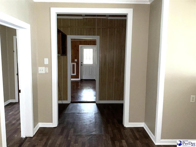 251 Papermill Rd, Florence, SC 29506 - hall with dark wood-style floors and baseboards