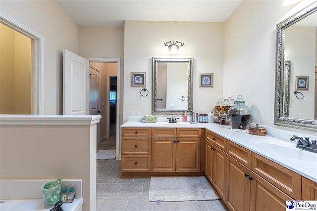 bathroom featuring vanity and tile patterned floors