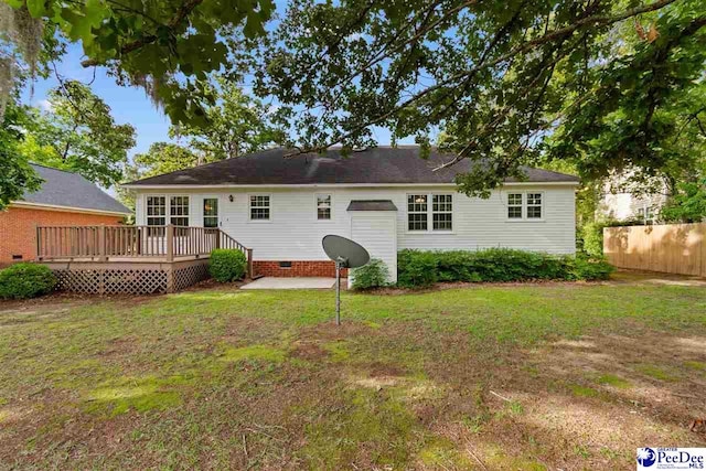 2348 Chadwick Dr, Florence, SC 29501 - rear view of house with a deck and crawl space