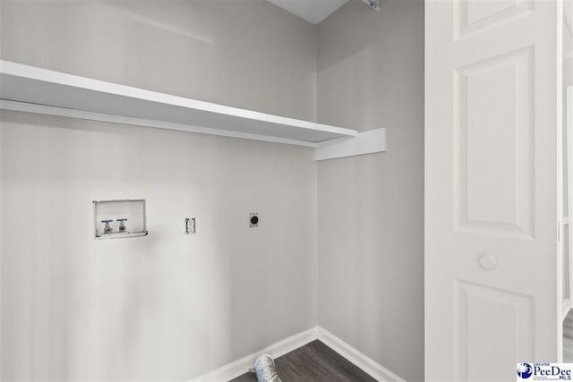 2348 Chadwick Dr, Florence, SC 29501 - laundry area with hookup for a washing machine, hookup for an electric dryer, and dark wood-style floors