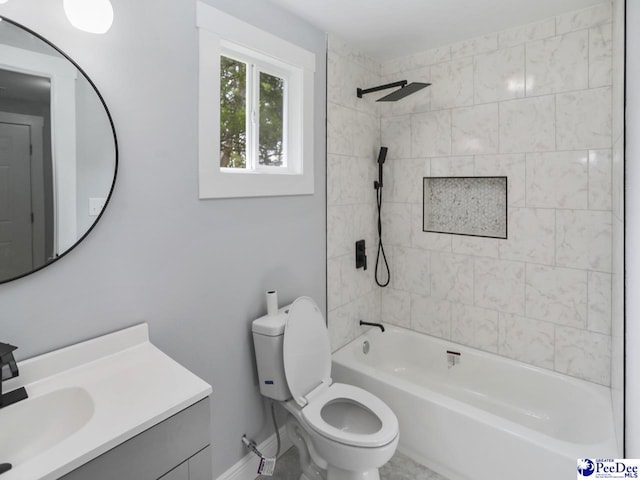 906 Gladstone St, Florence, SC 29501 - full bathroom with vanity, toilet, shower / bathtub combination, and baseboards