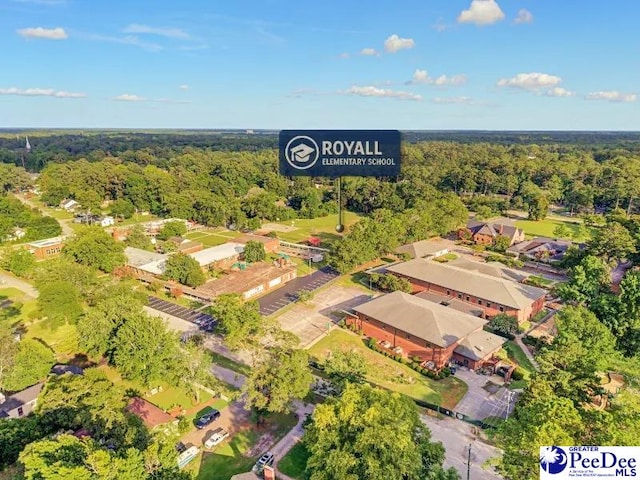 1417 Woods Rd, Florence, SC 29501 - aerial view of residential area with a heavily wooded area