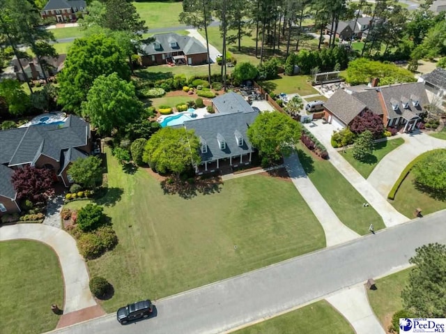 bird's eye view with a residential view