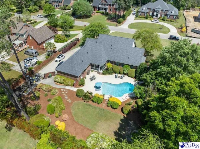 birds eye view of property featuring a residential view