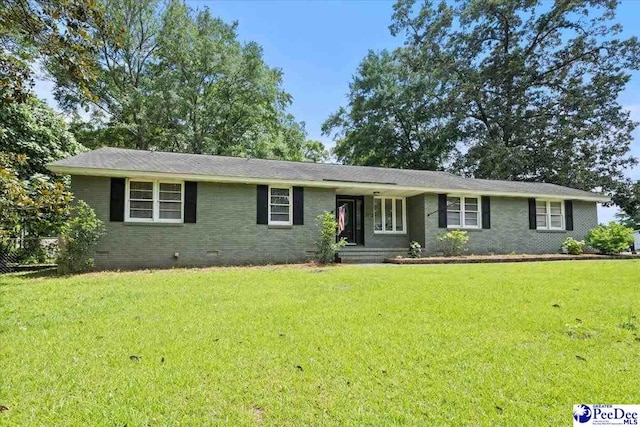 3712 E Hoyt St, Florence, SC 29506 - ranch-style home featuring crawl space, a front yard, and brick siding