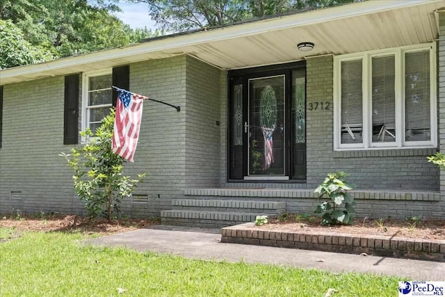 3712 E Hoyt St, Florence, SC 29506 - entrance to property featuring brick siding and crawl space