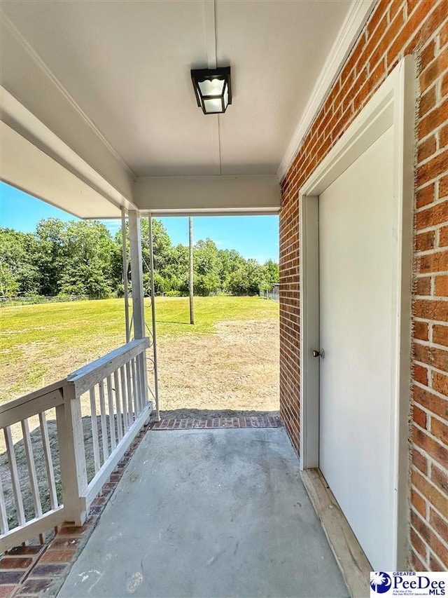 view of patio with a porch