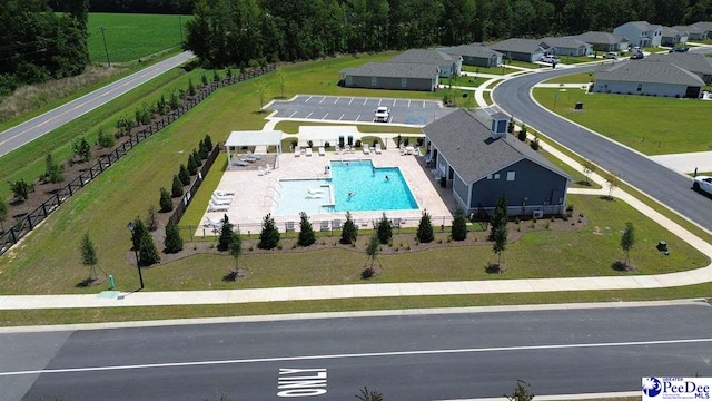 593 Strawberry Field Way, Galivants Ferry, SC 29544 - bird's eye view of a pool