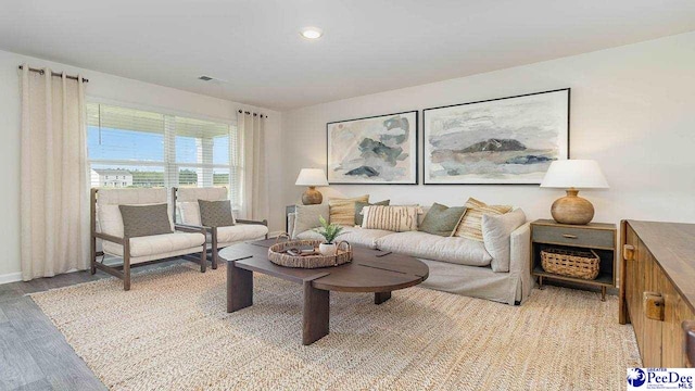 593 Strawberry Field Way, Galivants Ferry, SC 29544 - living room with light wood-type flooring, recessed lighting, and baseboards