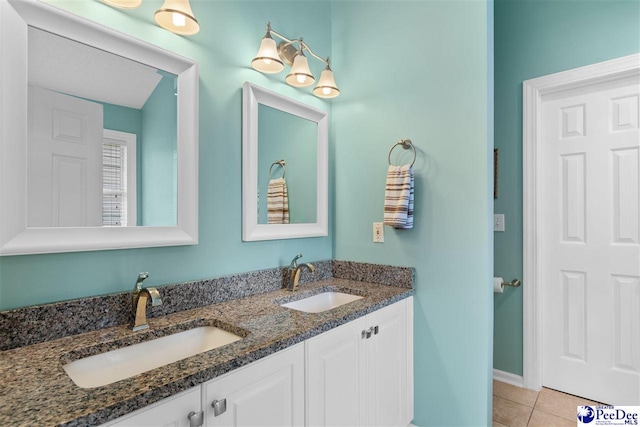 2122 Twin Bridge Dr, Florence, SC 29505 - bathroom with double vanity and tile patterned flooring