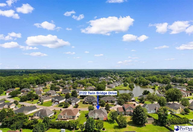2122 Twin Bridge Dr, Florence, SC 29505 - aerial view of residential area featuring a nearby body of water