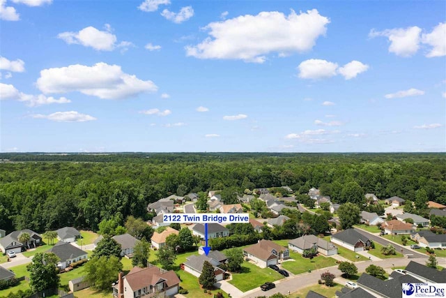 2122 Twin Bridge Dr, Florence, SC 29505 - aerial perspective of suburban area featuring a forest