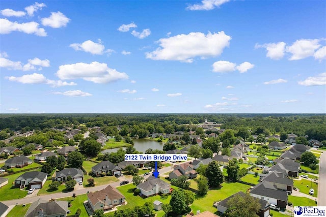 2122 Twin Bridge Dr, Florence, SC 29505 - aerial perspective of suburban area with a large body of water