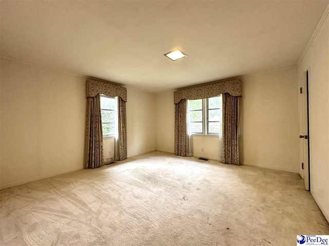 empty room with a wealth of natural light and light colored carpet