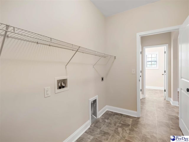 laundry area featuring washer hookup and hookup for an electric dryer