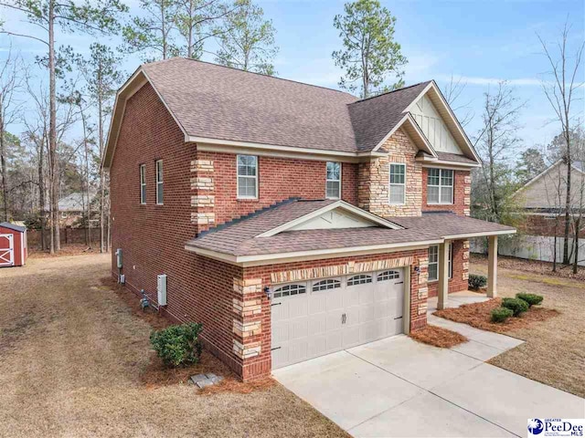 craftsman-style house featuring a garage