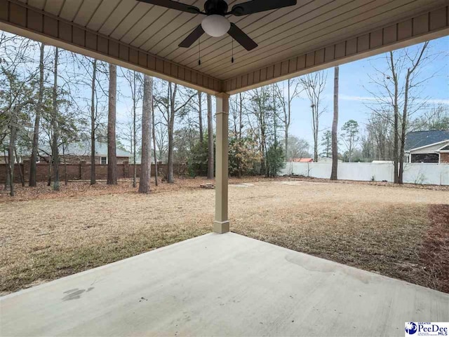 view of patio / terrace with ceiling fan