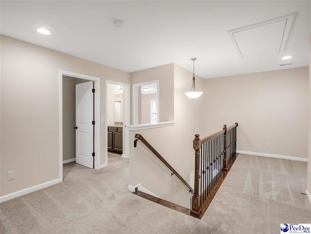 staircase with carpet flooring