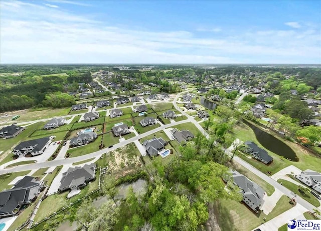aerial view with a residential view
