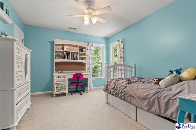 3250 Hampton Pointe Dr, Florence, SC 29501 - bedroom with carpet, baseboards, and ceiling fan