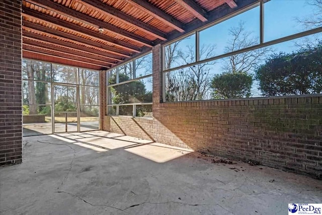 view of unfurnished sunroom