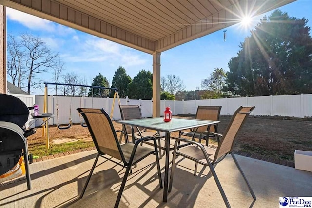 view of patio with grilling area