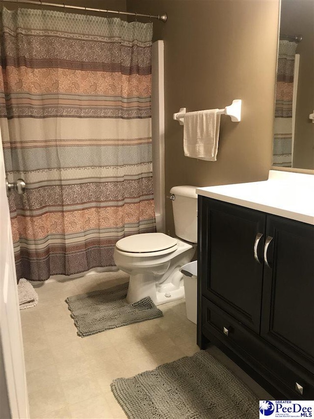 1424 Golf Terrace Blvd, Florence, SC 29501 - bathroom featuring vanity, a shower with shower curtain, and tile patterned floors