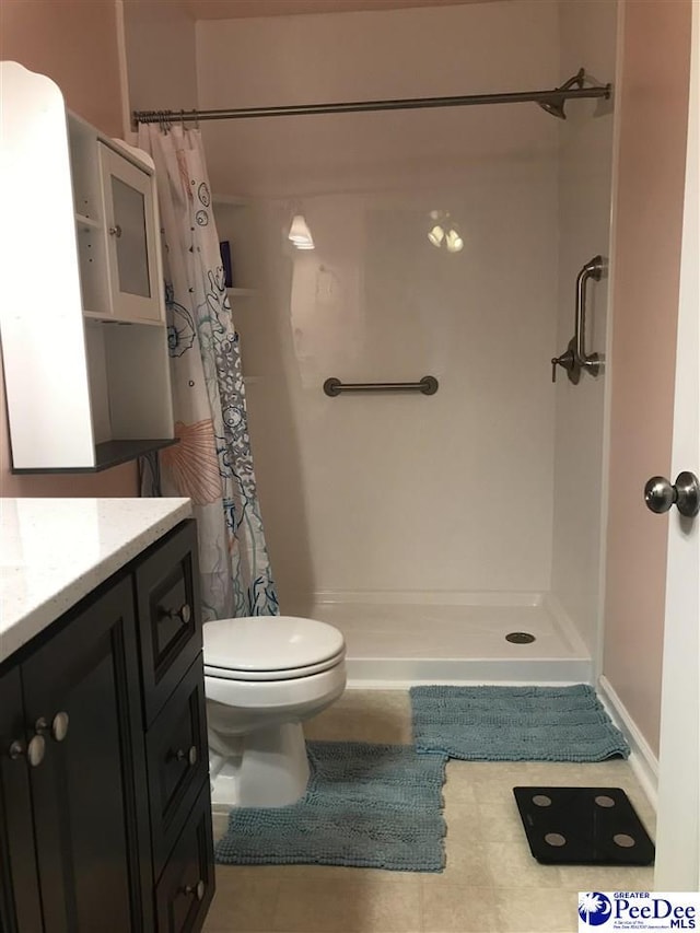 1424 Golf Terrace Blvd, Florence, SC 29501 - bathroom with tile patterned flooring, vanity, and a shower with shower curtain