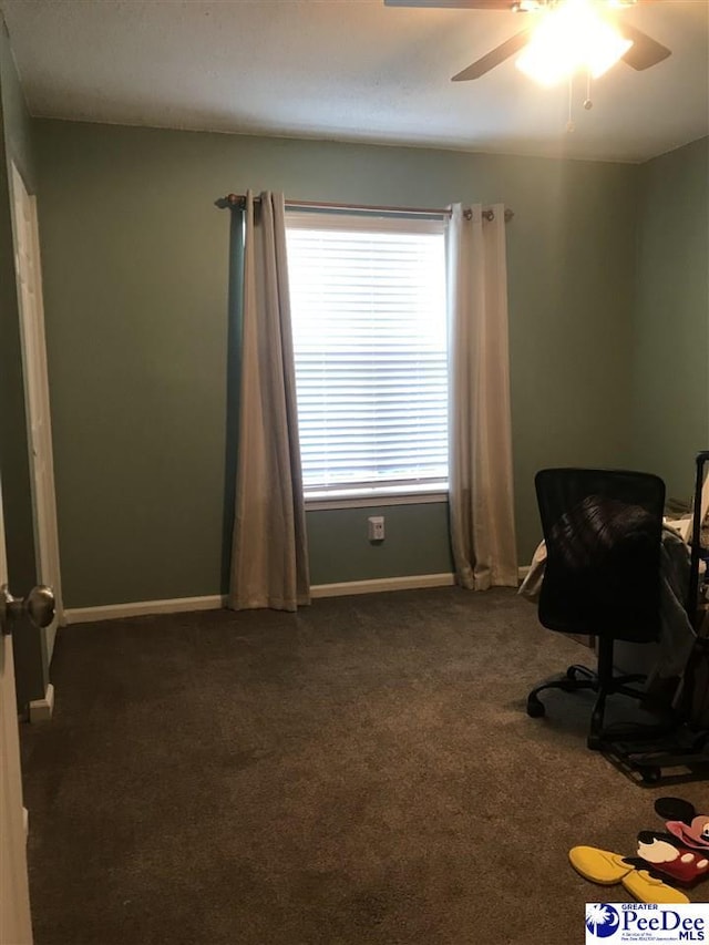 1424 Golf Terrace Blvd, Florence, SC 29501 - office featuring dark colored carpet and ceiling fan