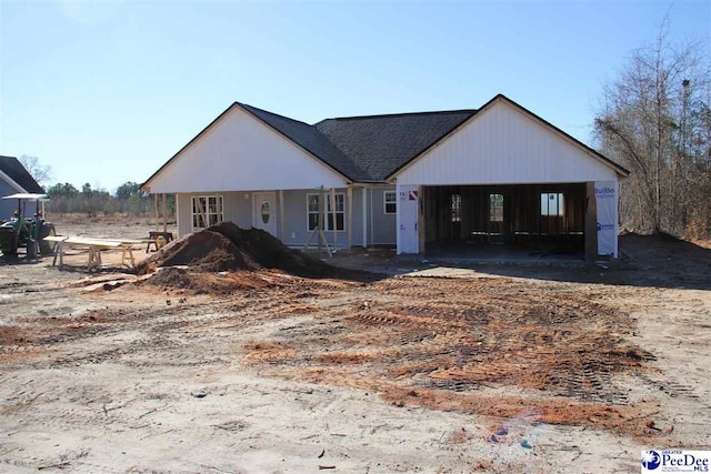 view of unfinished property