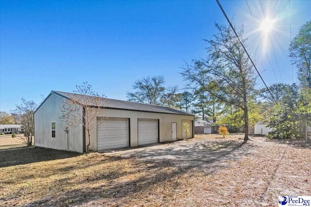 view of garage