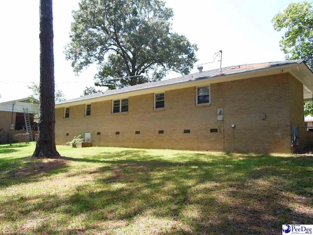 back of house featuring a yard