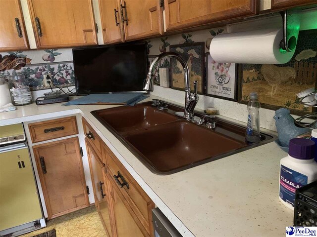 kitchen featuring dishwashing machine and sink