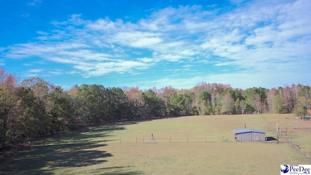 view of yard featuring a rural view