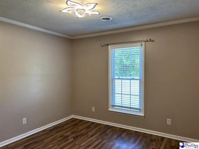 918 Fore Rd, Florence, SC 29506 - empty room featuring a textured ceiling, visible vents, dark wood-style flooring, and baseboards