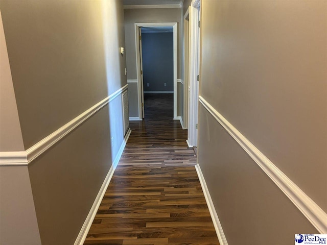 918 Fore Rd, Florence, SC 29506 - hall featuring crown molding and dark wood-style floors