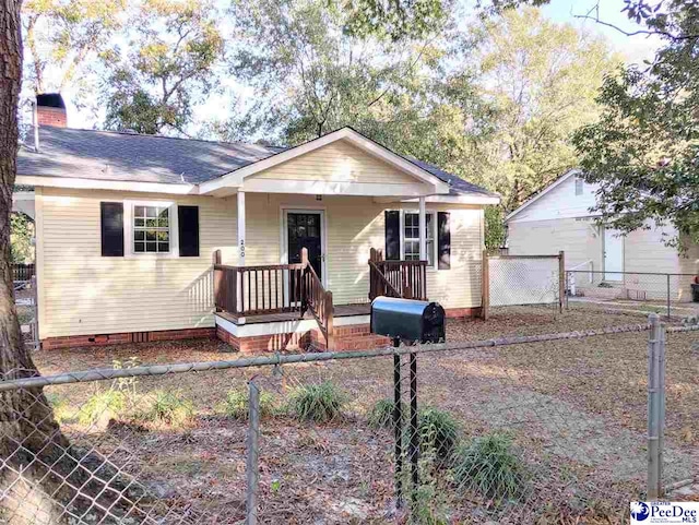 view of front of home with a porch