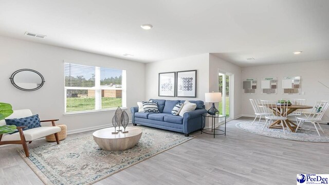 585 Strawberry Field Way, Galivants Ferry, SC 29544 - living room with light wood-type flooring and baseboards