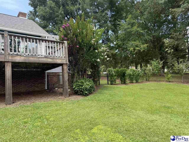159 Ridge Rd, Cheraw, SC 29512 - view of yard with a wooden deck